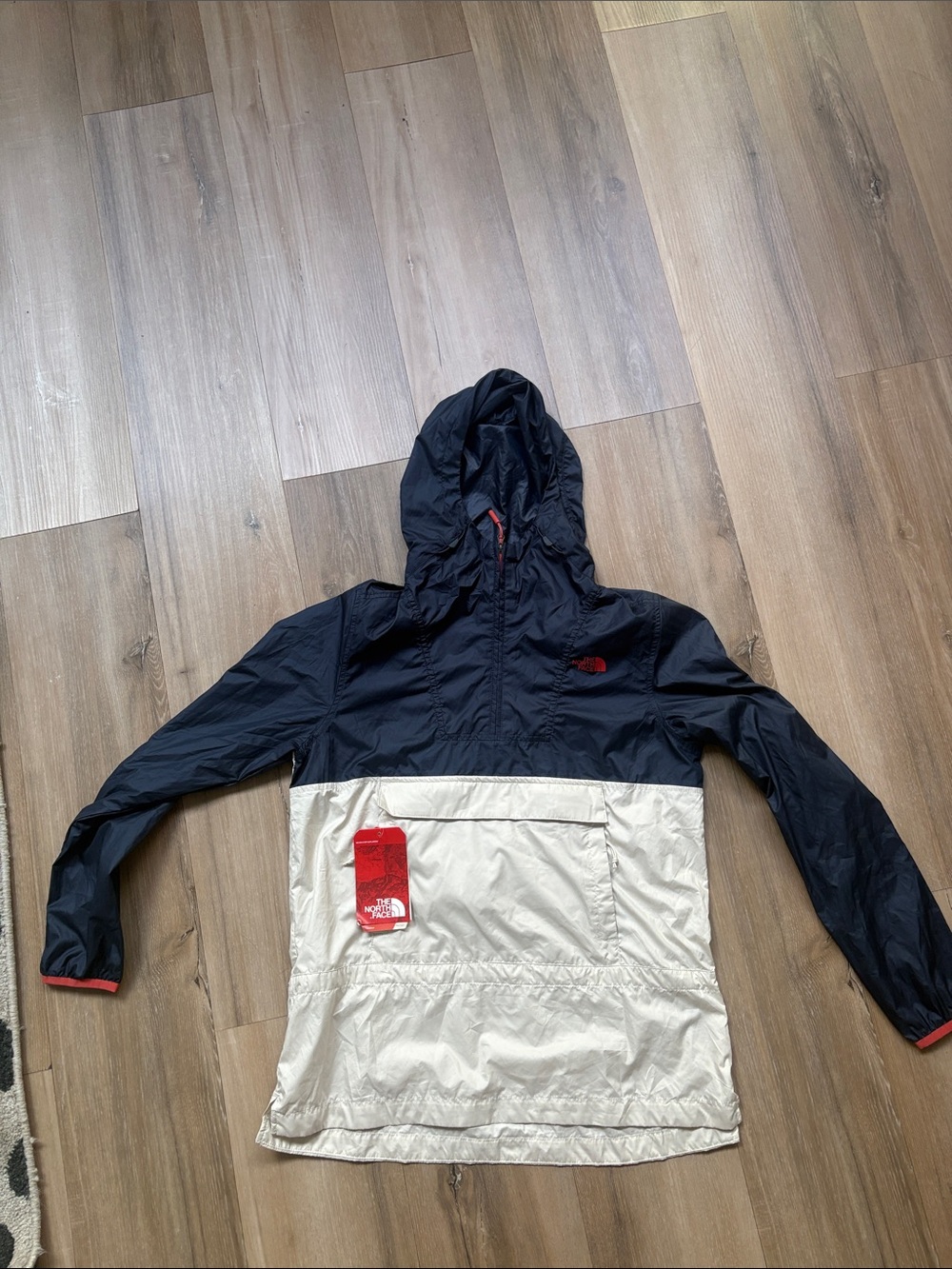 The North Face Hooded Rain Anorak - Navy & Cream